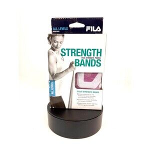 FILA Strength Band Set 3 Level Light, Medium, Heavy NEW Exercise Guide Included